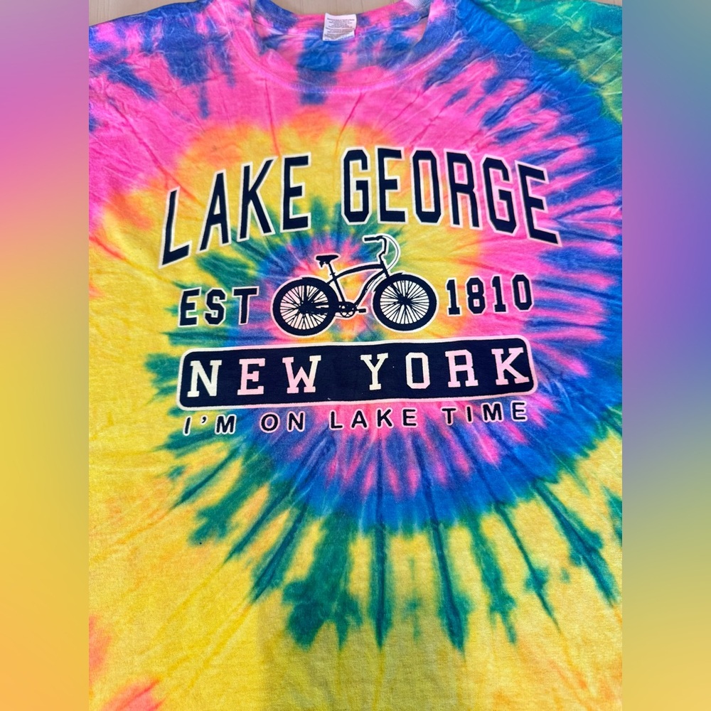 Lake George New York Classic Established Tie-Dyed Spiral T-Shirt - Unisex Size M - Picture 5 of 7